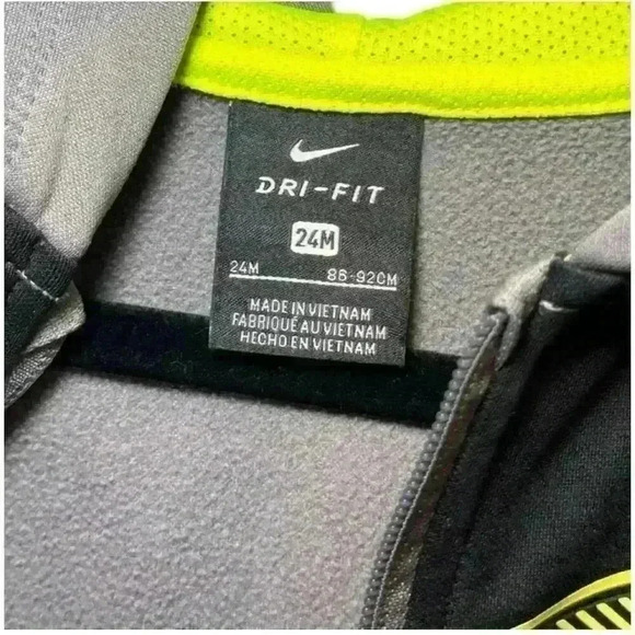 Nike Dri-FIT  Full-Zip Gray Hoodie - Boys 24 months - Picture 3 of 4